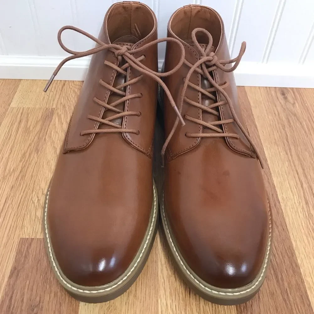 KENNETH COLE REACTION Mens Parker Brown Leather Chukka Boot Lace Up‎ Size 9 New